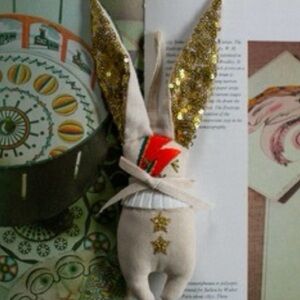 NWOT Skippy Cotton Mini Bowie Bunny Cotton-Filled Ornament